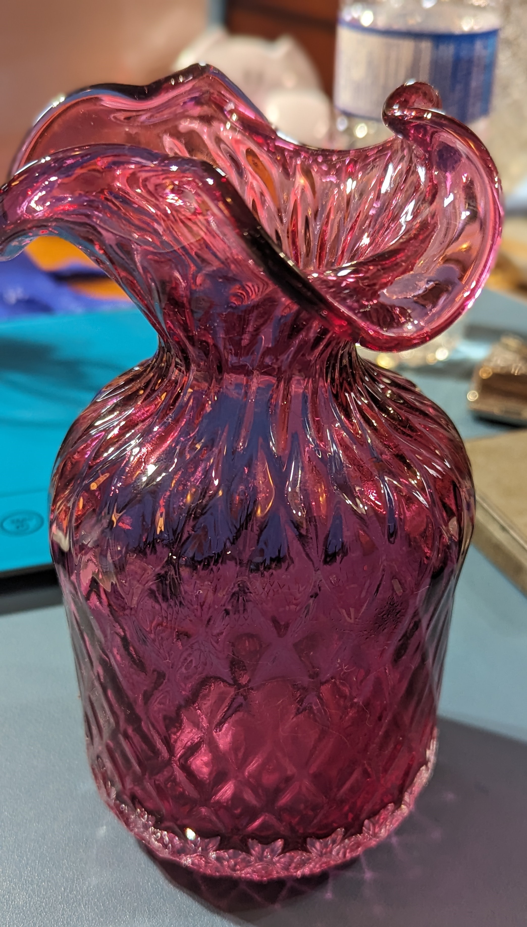 MCM - Cranberry Handblown Glass Vase