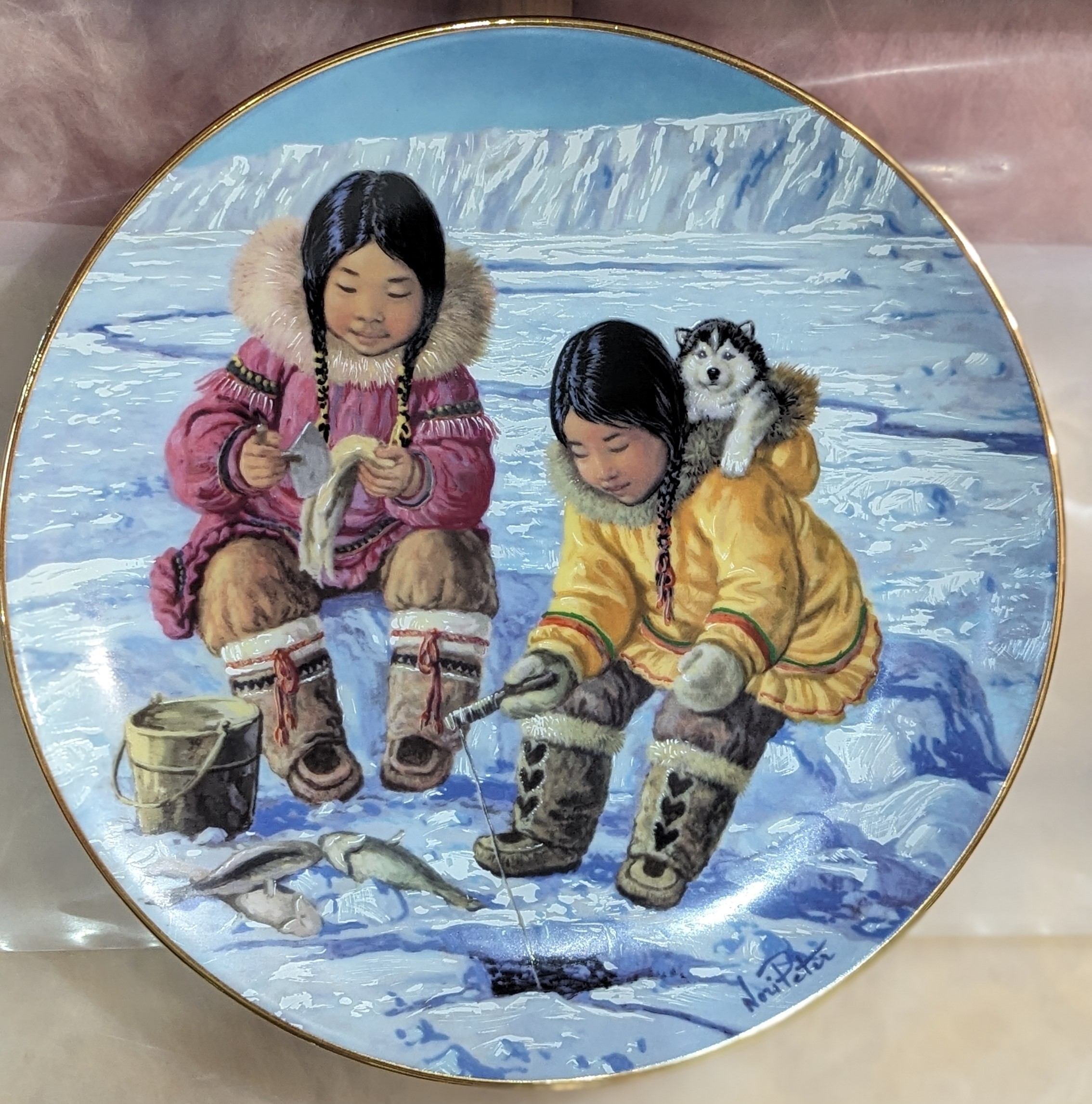 Nori Peter - SIGNED Plates - Artist of Inuit life