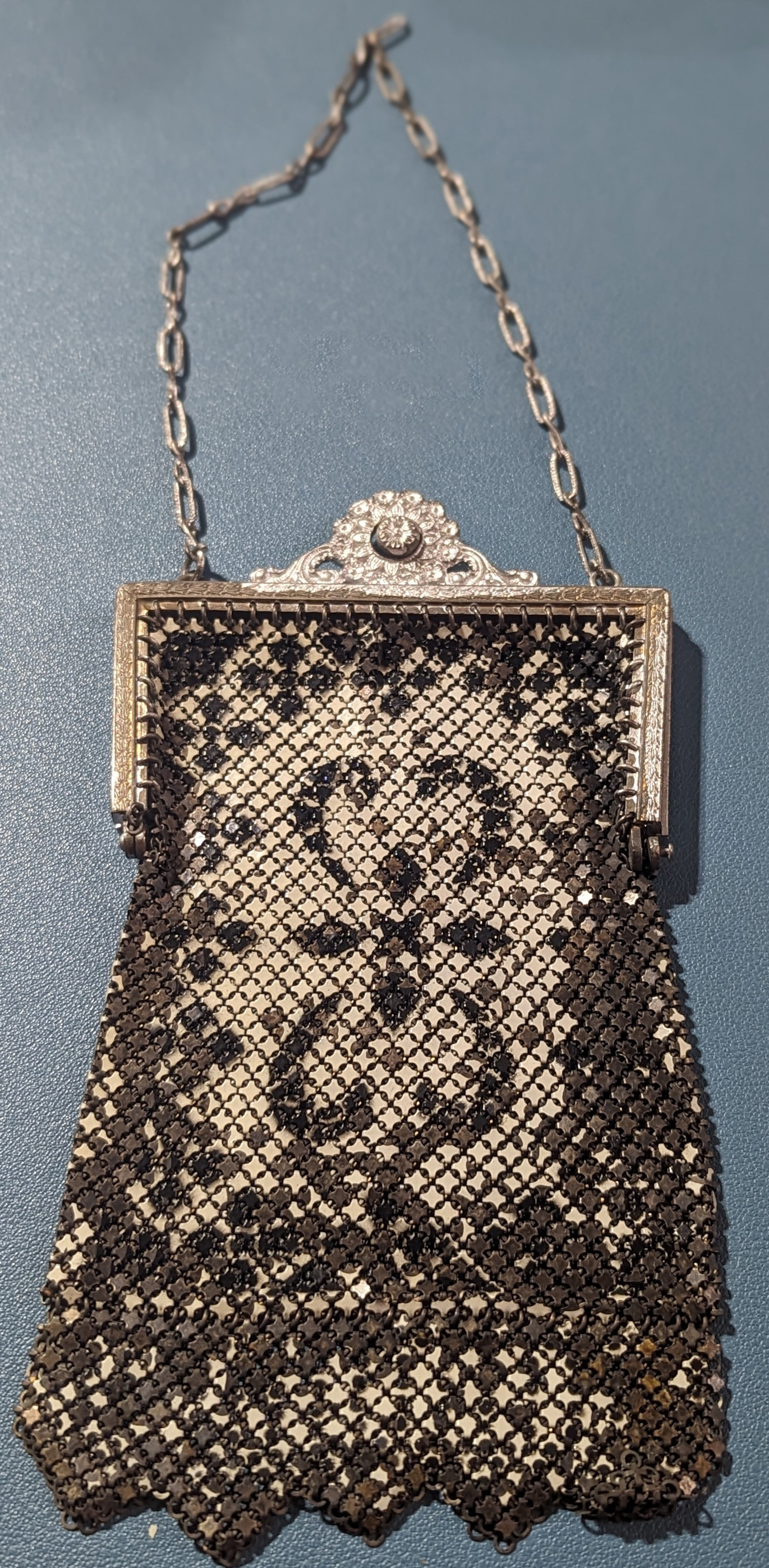 ANTIQUE  Beaded Purse with silver clasp
